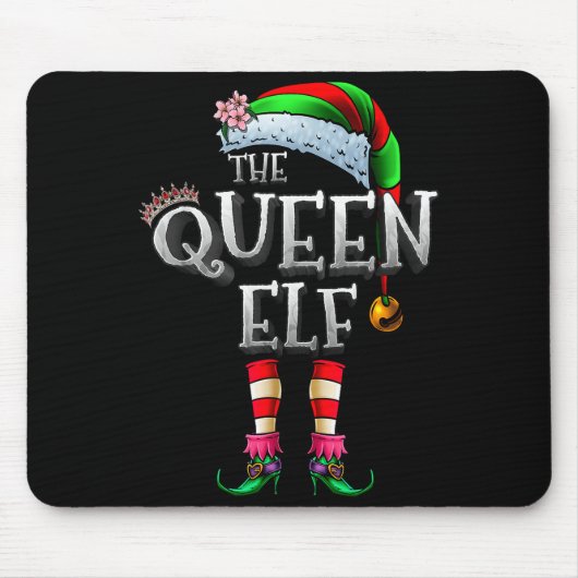 The Queen Elf Shirt Matching Family Christmas Elf  Muismat (Voorkant)