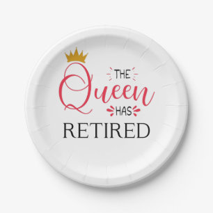The queen has retired funny women retinol papieren bordje
