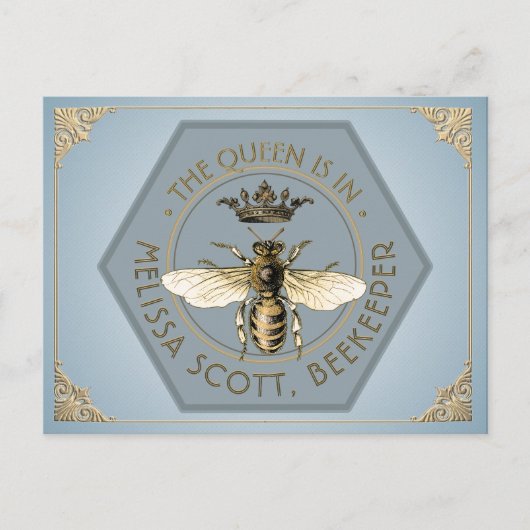 THE QUEEN IS IN - Bijenhouder bijenstal Queen Bee Briefkaart (Voorkant)