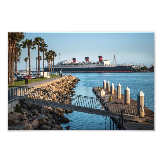 The Queen Mary Long Beach California Foto Afdruk (Voorkant)