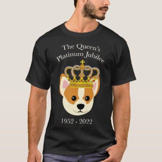 The Queen Platinum Jubilee Corgi met Crown Dog Lo T-shirt