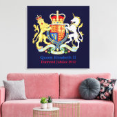 The Queen's Diamond Jubilee Crest Canvas Afdruk (Insitu (Woonkamer))