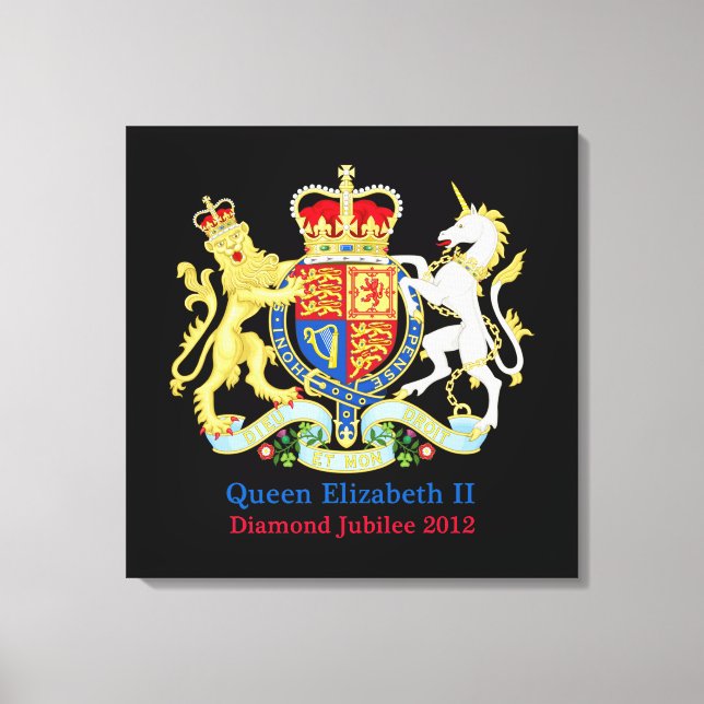 The Queen's Diamond Jubilee Crest Canvas Afdruk (Front)
