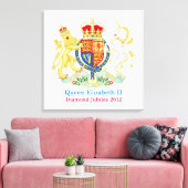 The Queen's Diamond Jubilee Crest Canvas Afdruk (Insitu (Woonkamer))