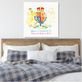 The Queen's Diamond Jubilee Crest Canvas Afdruk (Insitu (Slaapkamer))