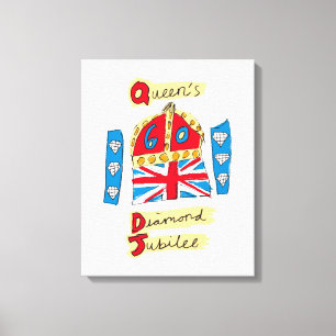 The Queen's Diamond Jubilee Emblem Canvas Afdruk