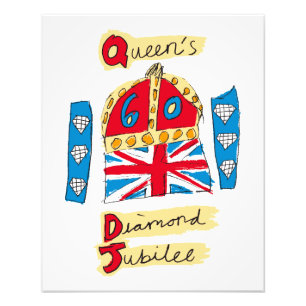 The Queen's Diamond Jubilee Emblem Foto Afdruk