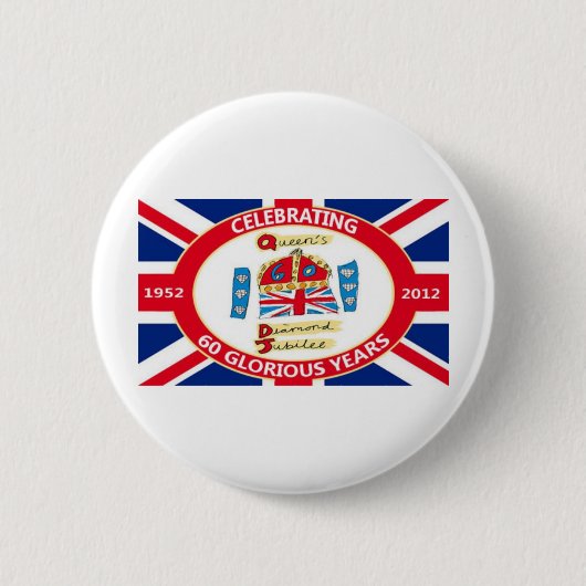 The Queen's Diamond Jubilee Ronde Button 5,7 Cm (Voorkant)