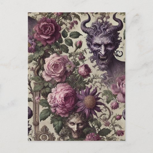 The Query of Blight - Gotisch Victoriaans Feestdagenkaart (Voorkant)