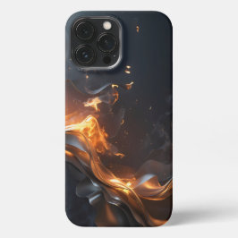 The Quiet Flame – Smoldering Gold & Black Phone Ca iPhone 13 Pro Max Hoesje