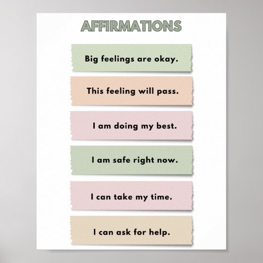 The Quiet Grove Calming Corner Affirmations Poster (Voorkant)