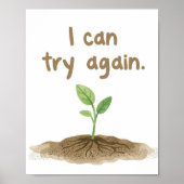 The Quiet Grove “I Can Try Again” Affirmation Poster (Voorkant)