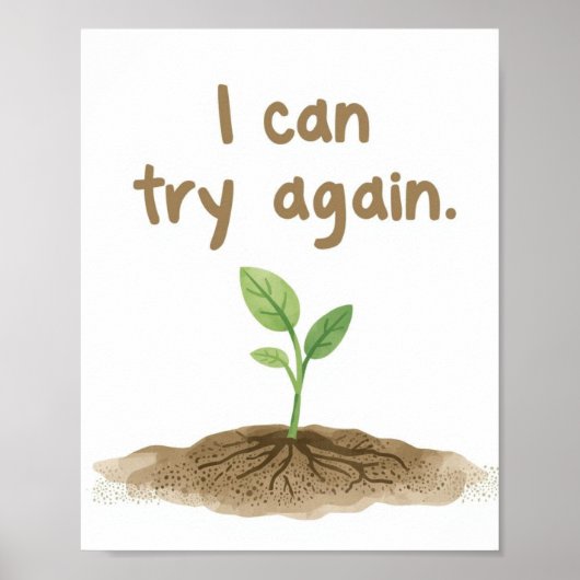The Quiet Grove “I Can Try Again” Affirmation Poster (Voorkant)