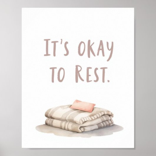 The Quiet Grove “It’s Okay to Rest” Affirmation Poster (Voorkant)