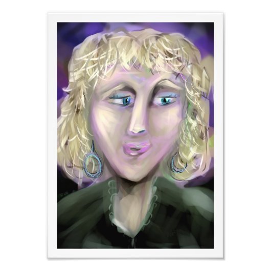 The Quiet Observer Expressive Feminine Portrait Foto Afdruk (Voorkant)