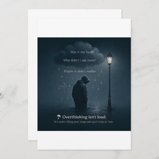 The Quiet Spiral – Realistic Overthinking Tee Kaart (Voorkant / Achterkant)