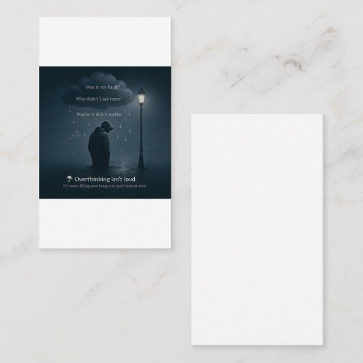The Quiet Spiral – Realistic Overthinking Tee Visitekaartje (Voorkant / Achterkant)