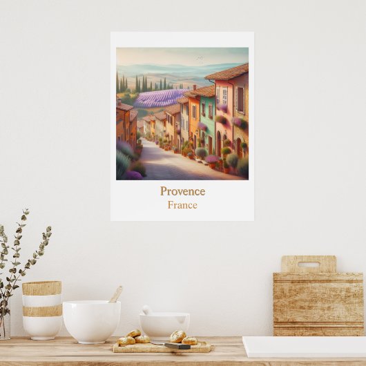 The Quiet Village Provence in Watercolor  Poster (Keuken)