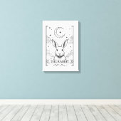 The Rabbit | Mystical Moon Tarot Card Illustration Canvas Afdruk (Insitu (Houten vloer))