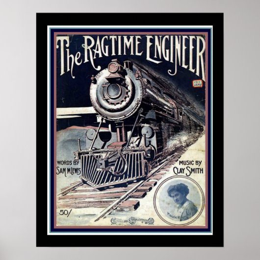 "The Ragtime Engineer" — Hoesje voor muziek 16 x 2 Poster (Voorkant)