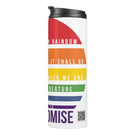 The Rainbow Truth God's Promise Thermal Tumbler Thermosbeker (Geroteerd rechts)