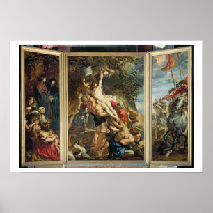The Raising of the Cross, 1610-11 (olie op het pan Poster