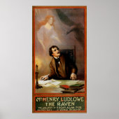 "The Raven" Edgar Allan Poe ~ Henry Ludlowe 1908 Poster (Voorkant)