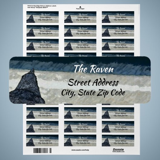 The Raven Gothic Return Address Labels