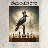 The Raven King on Chessboard Decoupage Tissuepapier