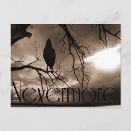 The Raven - Nevermore Sunbeams & Tree Briefkaart (Voorkant)