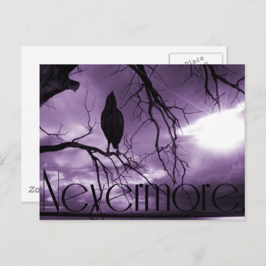 The Raven - Nevermore Sunbeams & Tree Briefkaart (Voorkant / Achterkant)