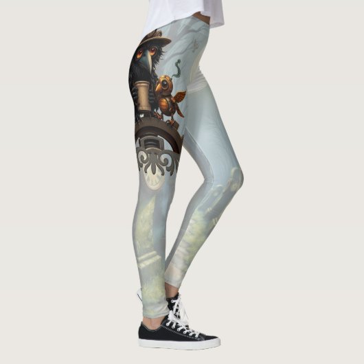 The raven powered by Coffee Leggings (Rechts)