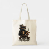 The raven powered by Coffee Tote Bag (Achterkant)