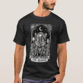 The Reader Skeleton Tarot Card Dark Academia  T-shirt (Voorkant)
