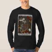 The Reader Tarot Card Bookish Skeleton Librarian B T-shirt (Voorkant)