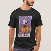 The Reader Tarot Card Skeleton Reading Book Bookis T-shirt (Voorkant)
