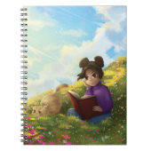 The Reading Girl and The Bored Cat Notebook Notitieboek (Voorkant)