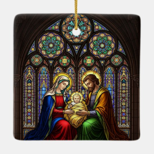 The Reason for the Season Nativity personalized Keramisch Ornament (Achterkant)