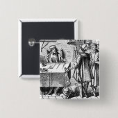 The Receiver of Taxes, na een houtsnip in Praxis Vierkante Button 5,1 Cm (Voorkant /achterkant)