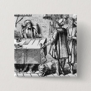 The Receiver of Taxes, na een houtsnip in Praxis Vierkante Button 5,1 Cm