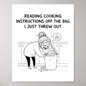 The Recipe Regret Minimalist Kitchen Comic Poster (Voorkant)