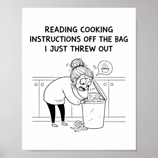 The Recipe Regret Minimalist Kitchen Comic Poster (Voorkant)
