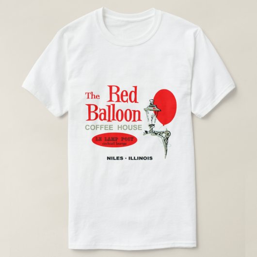 The Red Balloon Coffee House, Niles, Illinois T-shirt (Design voorkant)