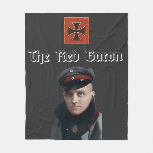 The Red Baron WWI Fleece Deken (Voorkant)