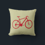 The red bike kussen<br><div class="desc">Een afbeelding van een rode fiets. Op de achterkant van het kussen lees je "fiets" in rode letters. U kunt kiezen (aanpassen knop) uit andere kleuren van kussen</div>