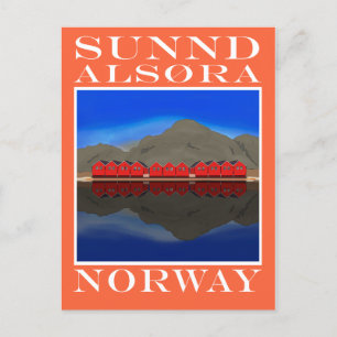 The Red Boat Houses Sunndalsøra Noorwegen Briefkaart