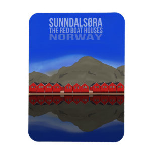 The Red Boat Houses Sunndalsøra Noorwegen Magneet