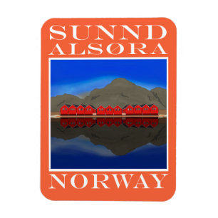 The Red Boat Houses Sunndalsøra Noorwegen Magneet
