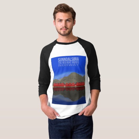The Red Boat Houses Sunndalsøra Noorwegen T-shirt (Voorkant volledig)