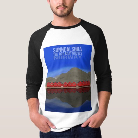 The Red Boat Houses Sunndalsøra Noorwegen T-shirt (Voorkant)